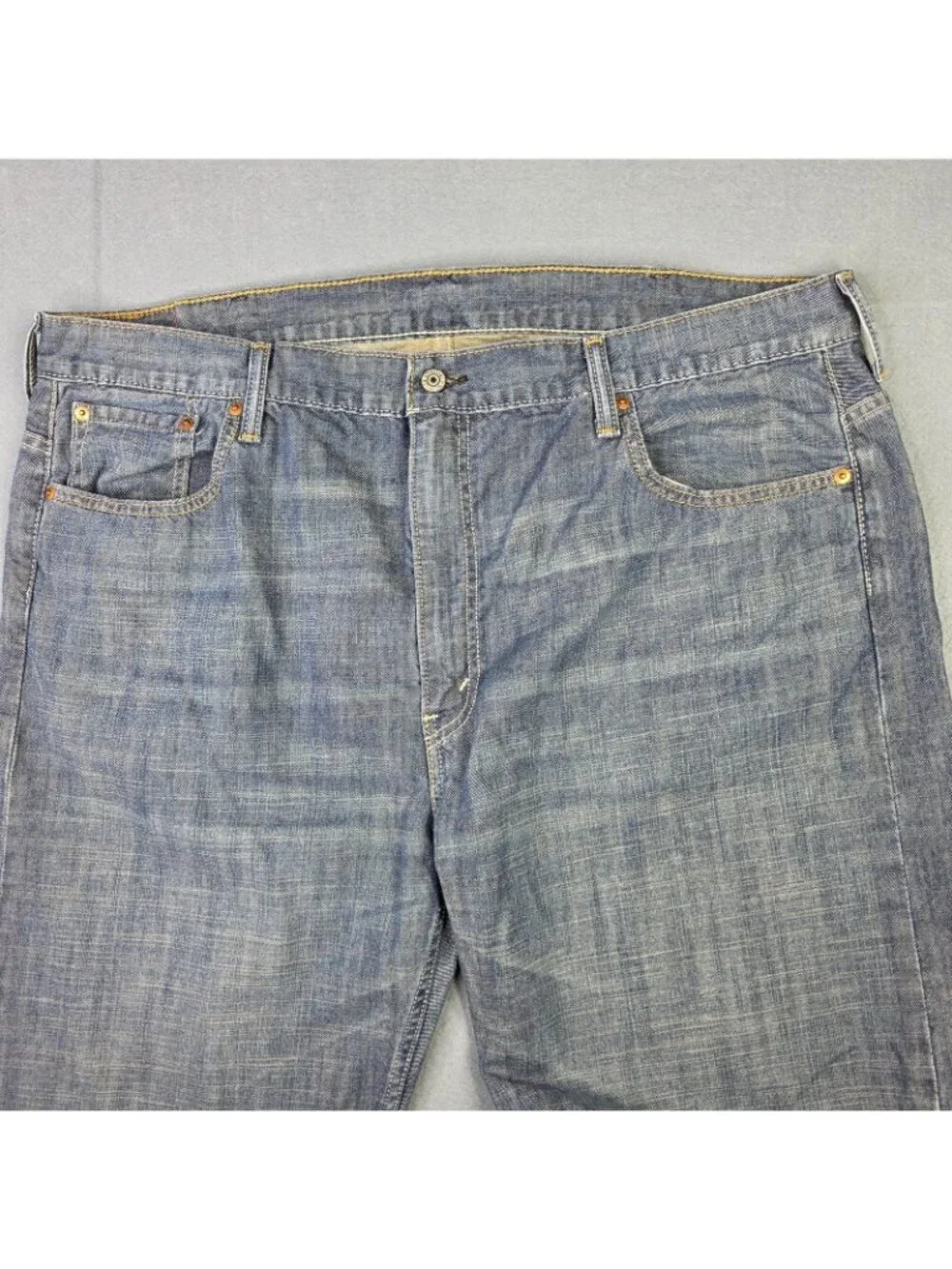 Levis 569 Jeans Mens 42x32 Blue Denim Crosstown Wash Relaxed Straight Y2K Grunge